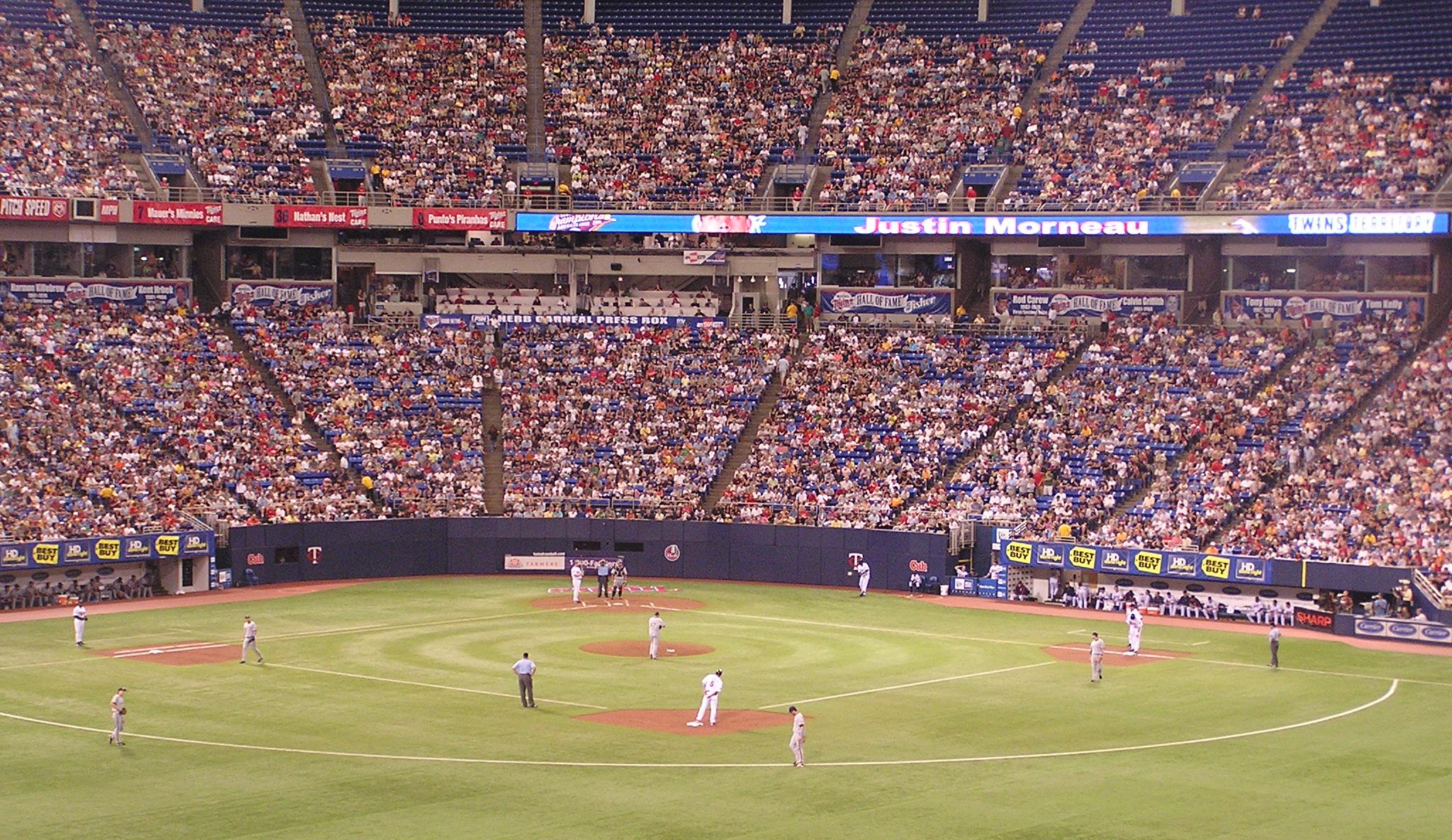 Justin Morneau at the plate - The Metrodome
