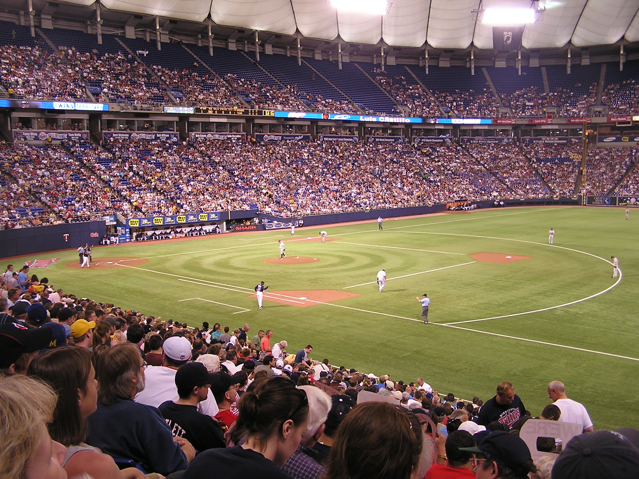 The HHH Metrodome from the 1st base side